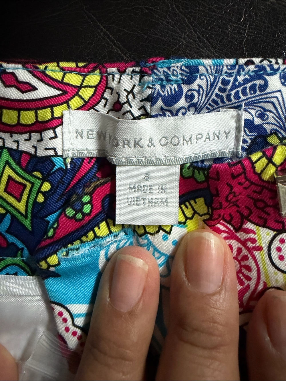 New York & Company Bright Multicolor Paisley Skirt
